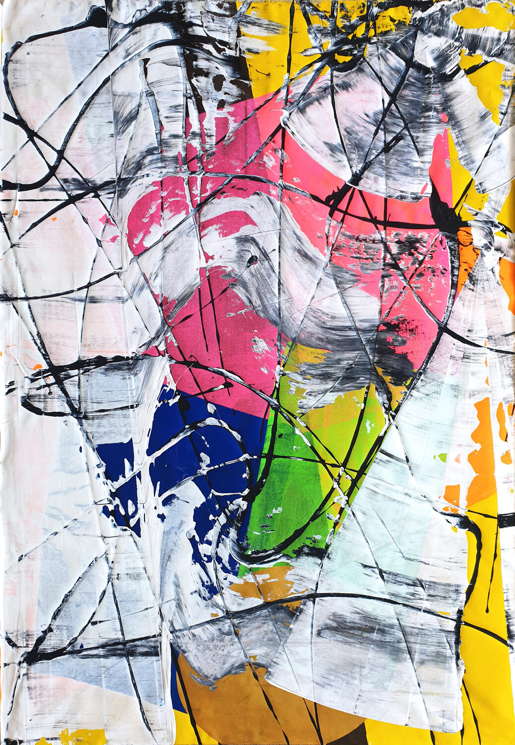 Eccentric Pink Jürgen Angeler Original painting for sale