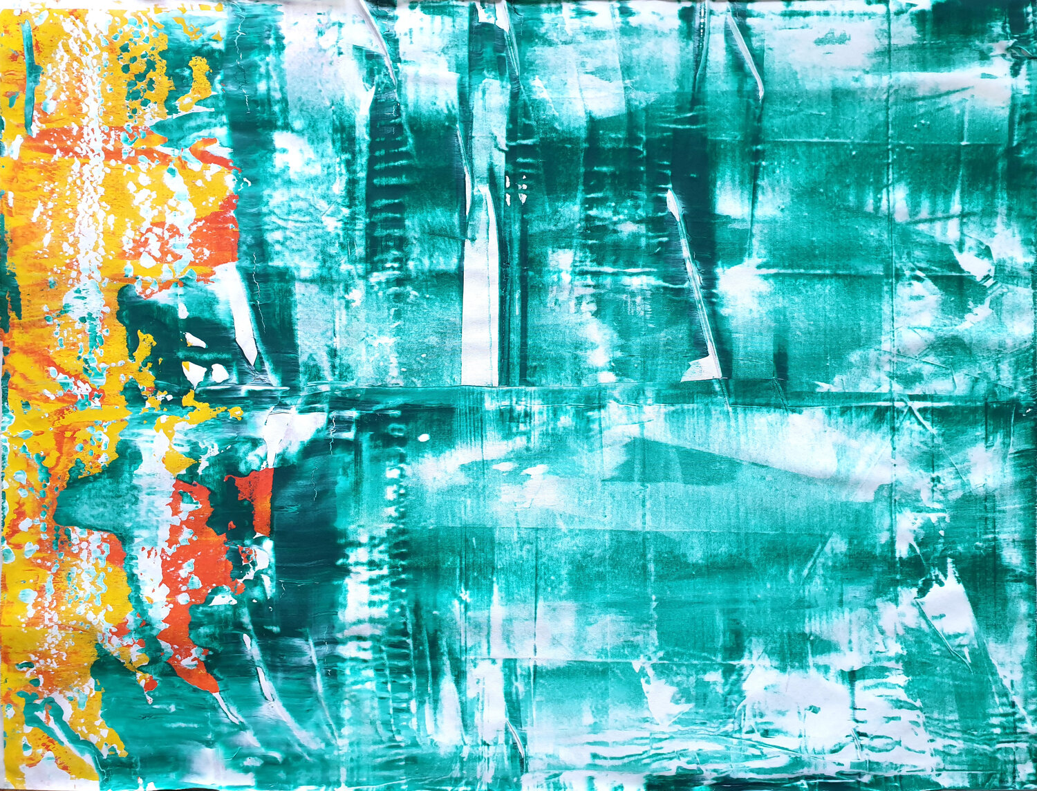 Atmospheric Green Jürgen Angeler Original painting for sale