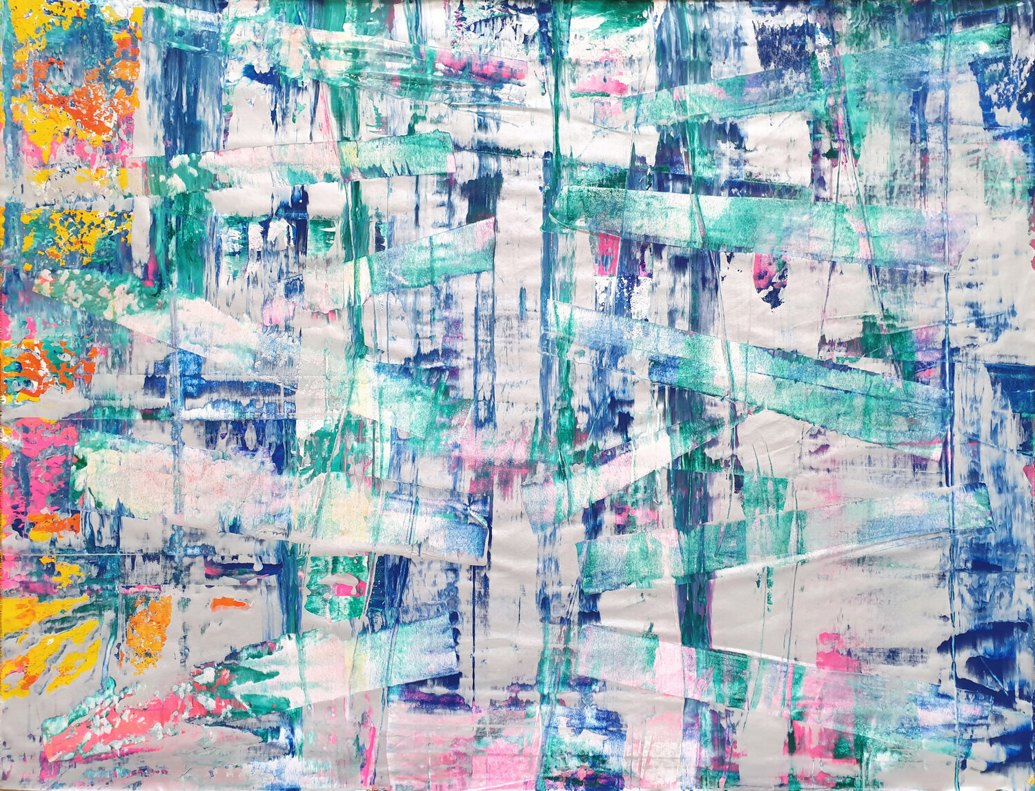 Glittering Silver Jürgen Angeler Original painting for sale