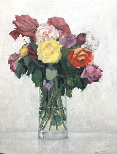 FLOWERS IN A VASE II by Antonio Mateos Prieto, Painting for Sale on Select