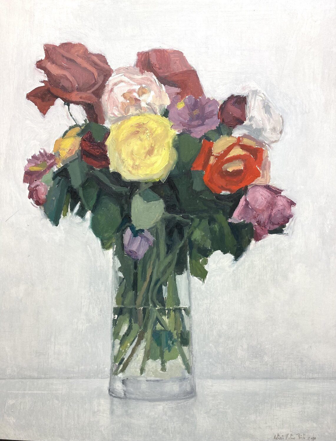 FLOWERS IN A VASE II Antonio Mateos Prieto Original painting for sale