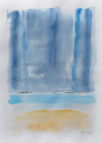 Morning light at the seaside. Large original watercolor painting. Marine art. by Annet Loginova, Painting for Sale on Select