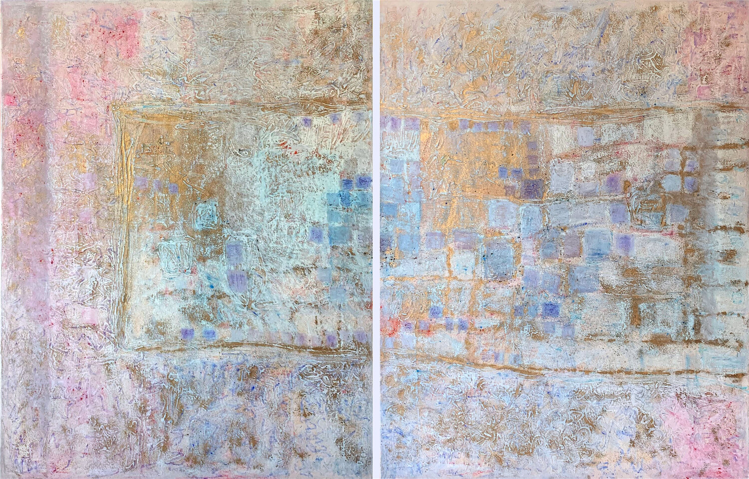 Evocation - diptyque Nadée Original painting for sale