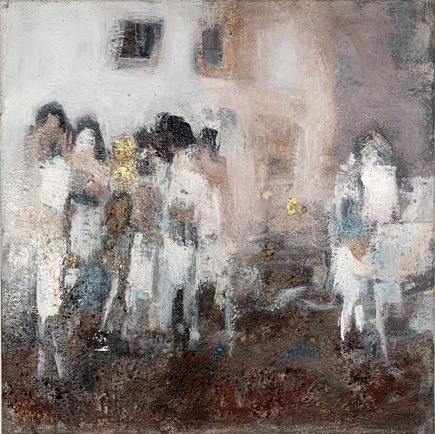 White strange Nadée Original painting for sale