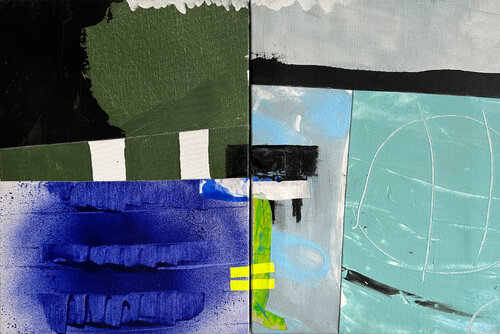 together - sewn forever  - diptych by Karen und Simone Lehmann, Painting for Sale on Select