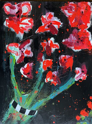red flower love by Karen und Simone Lehmann, Painting for Sale on Select