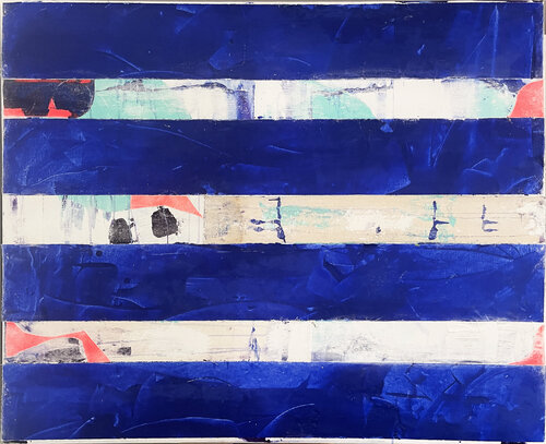 Ultramarine Stripes makes you happy by Karen und Simone Lehmann, Painting for Sale on Select