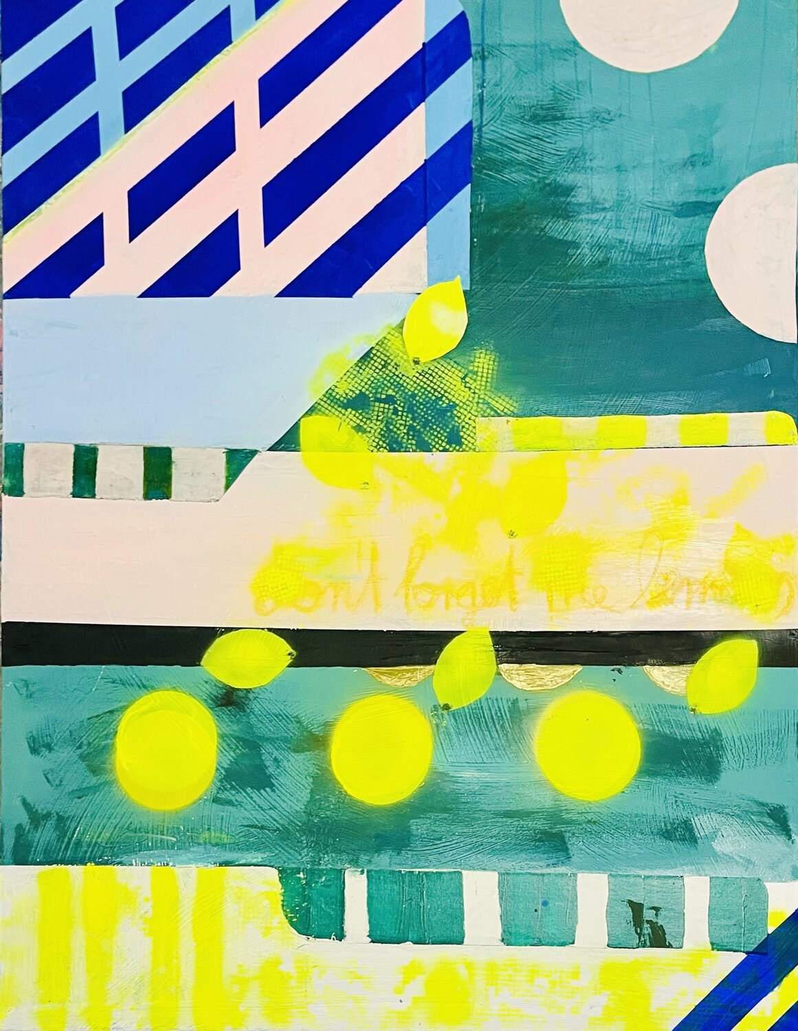 d’ont forget the lemons ... and the dots Karen und Simone Lehmann Original painting for sale