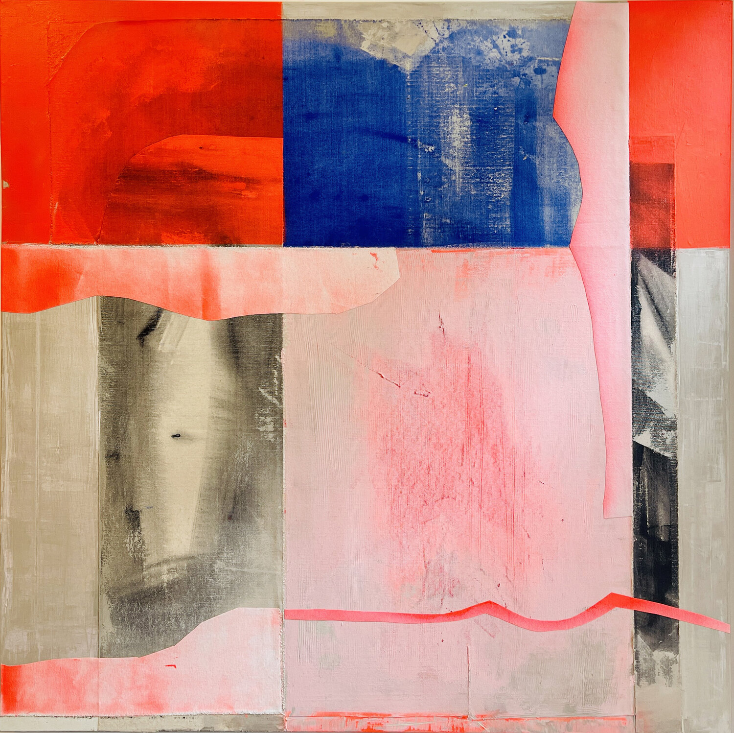 red and blue spaces Karen und Simone Lehmann Original painting for sale