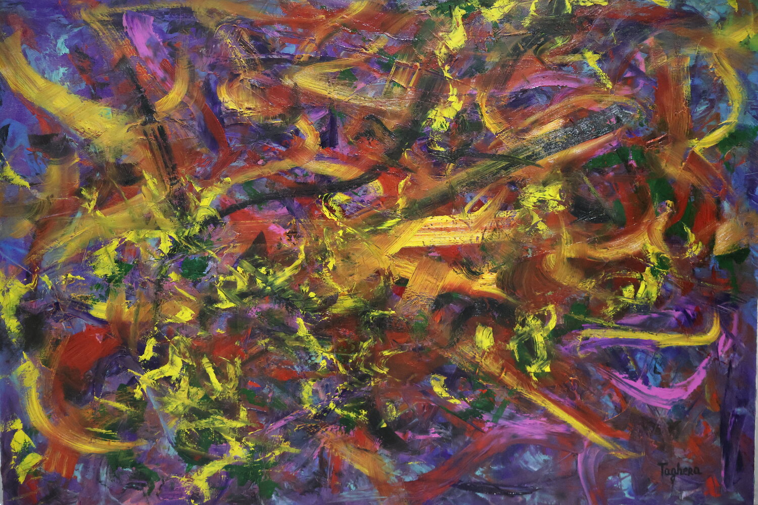 Golden sun Art Taghera Original painting for sale