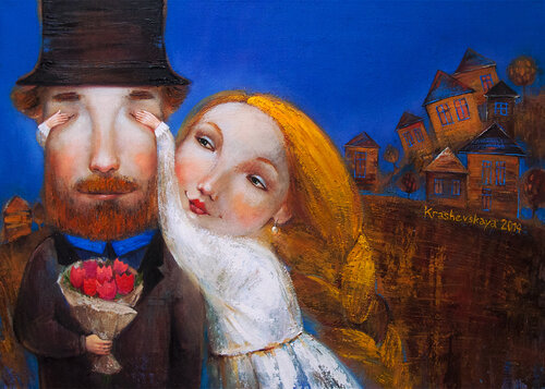 Evening in spring by Lena Krashevka, Painting for Sale on Select