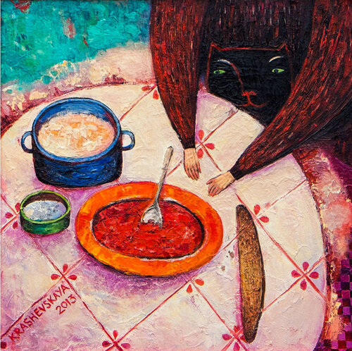 Hi, Lunch! by Lena Krashevka, Painting for Sale on Select