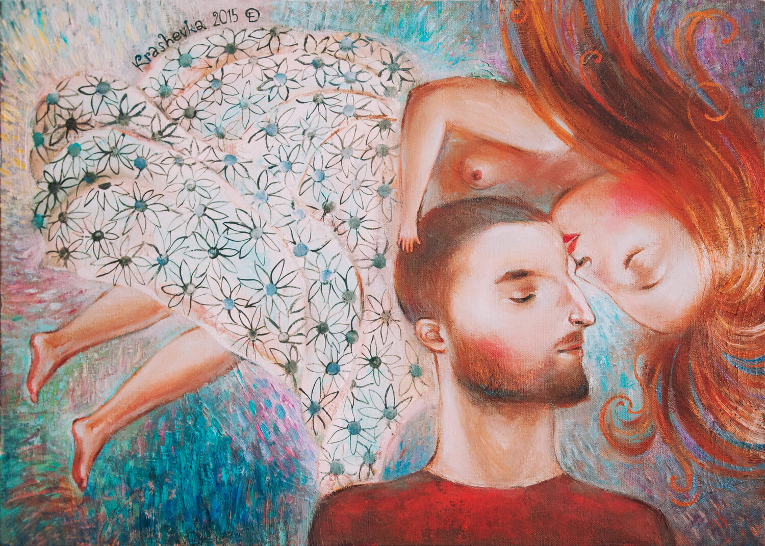 I fly with you Lena Krashevka Original painting for sale