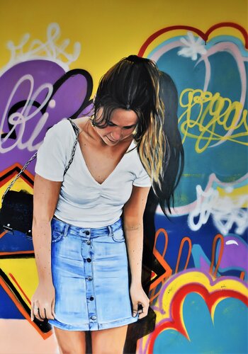Graffiti Girl by Bianca Lever, Painting for Sale on Select
