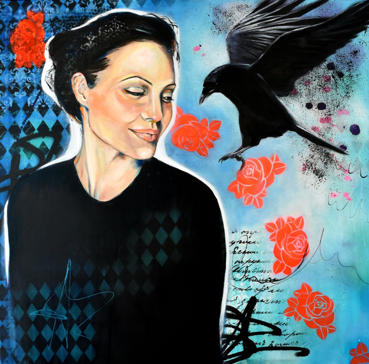 "Angelina Jolie" Bianca Lever Original painting for sale