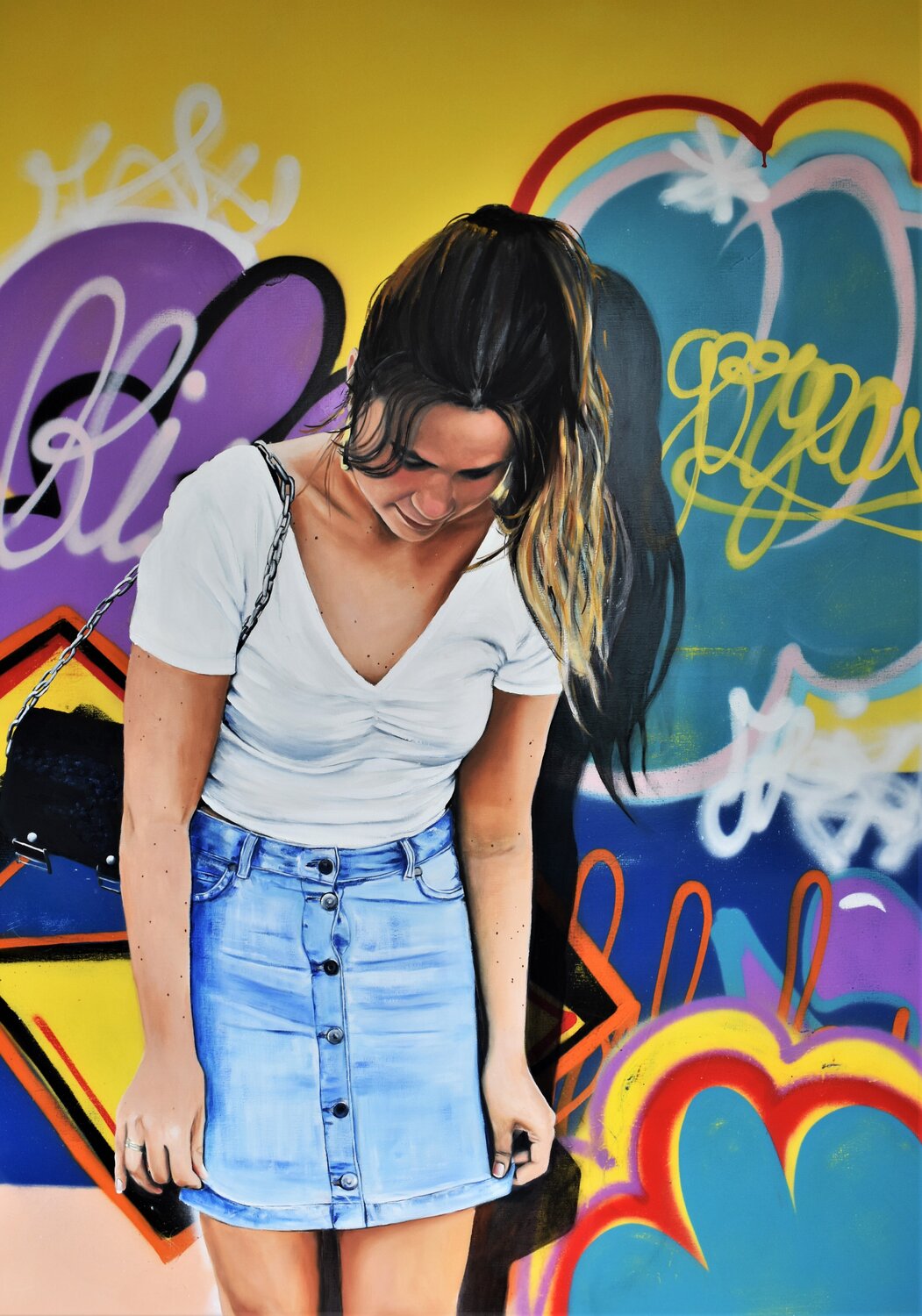 Graffiti Girl Bianca Lever Original painting for sale