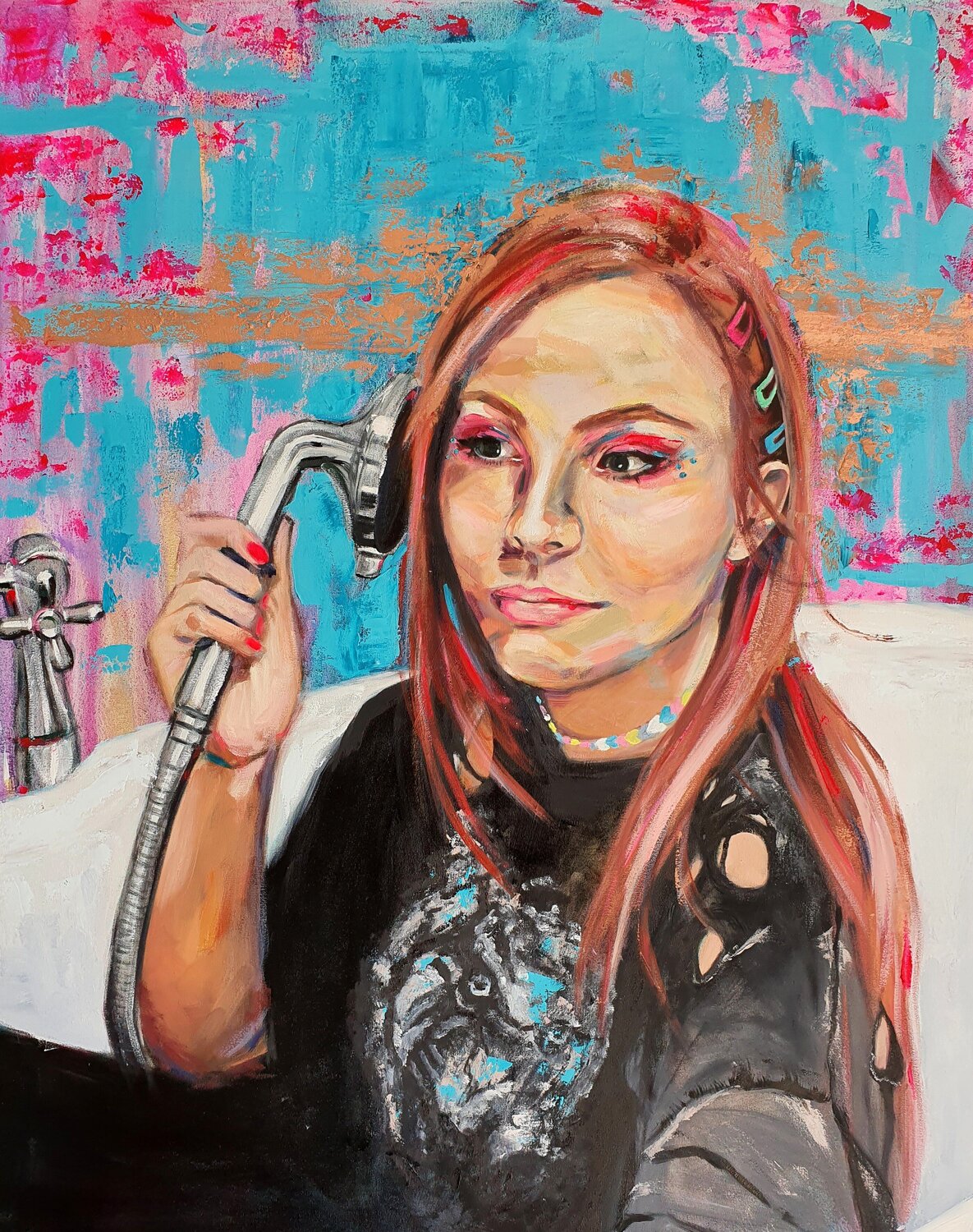Hold the Phone Bianca Lever Original painting for sale