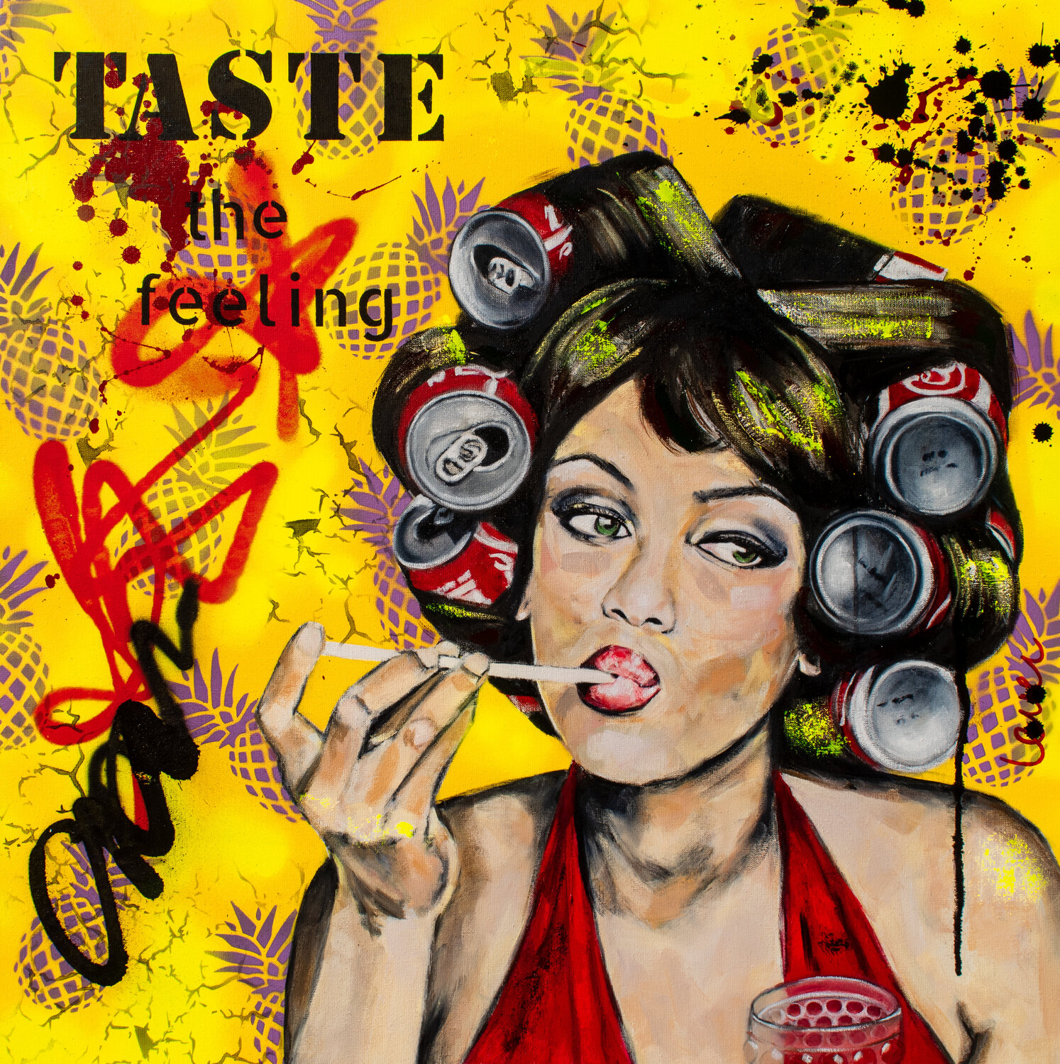 "Taste the Feeling" Bianca Lever Originalgemälde zu verkaufen