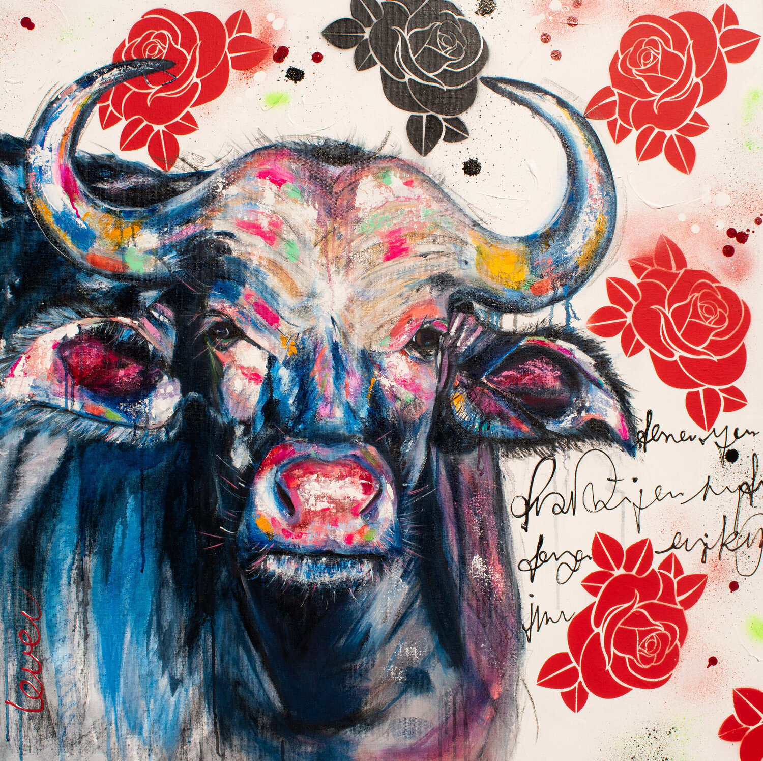 Lady Buffalo Bianca Lever Original painting for sale