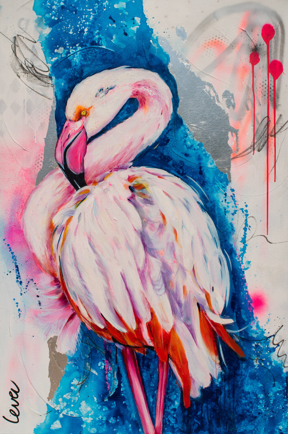 Pretty in Pink Bianca Lever Original painting for sale