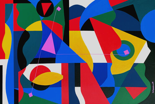 Locating the Pink Triangle by Koola Adams, Painting for Sale on Select