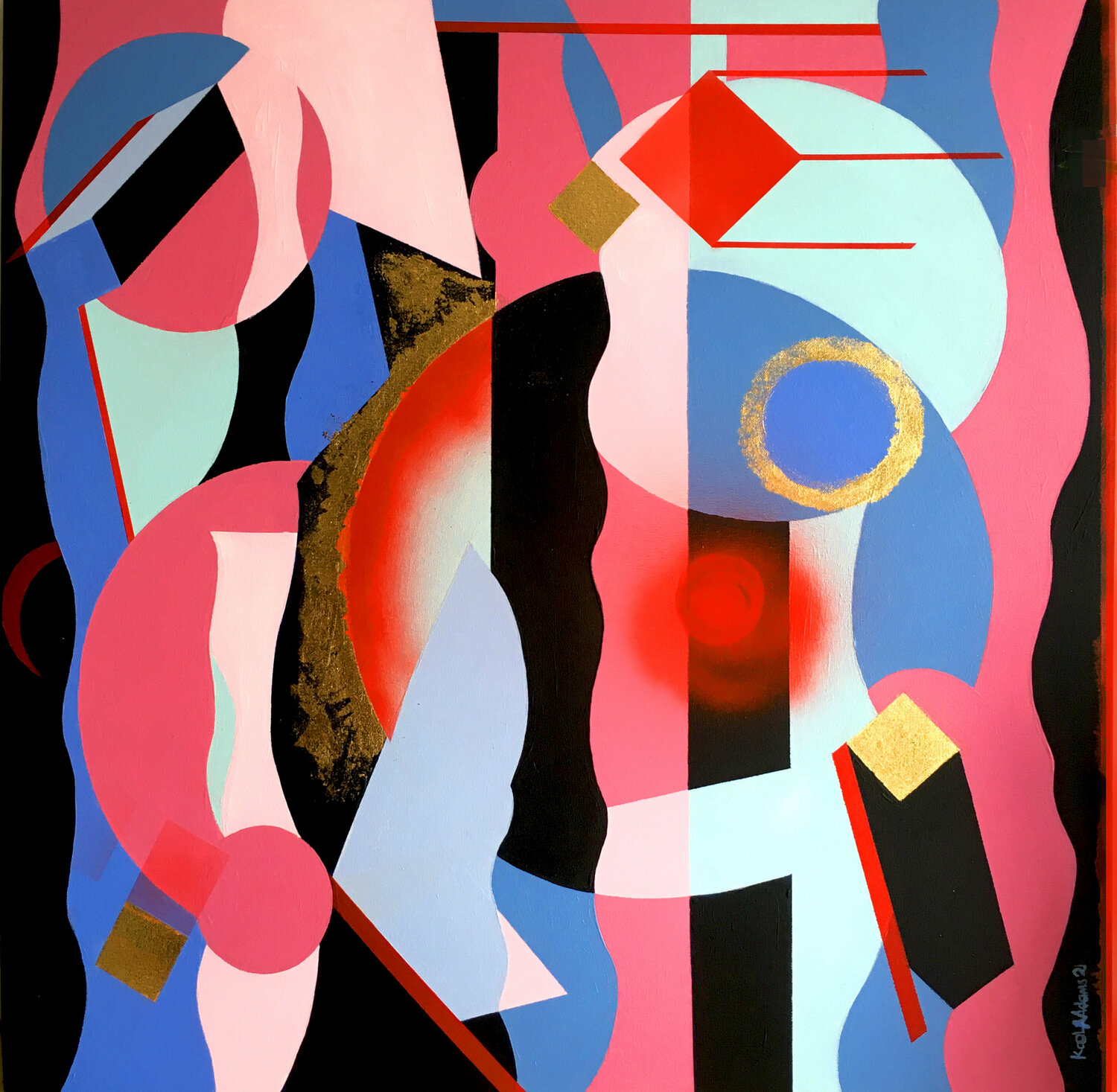 Golden Eclipse Koola Adams Original painting for sale