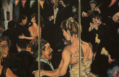 The Dancers by Jean-Francois Miaule, Painting for Sale on Select