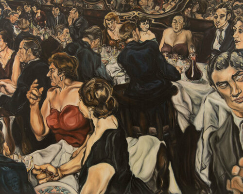 Parisian Bistro by Jean-Francois Miaule, Painting for Sale on Select