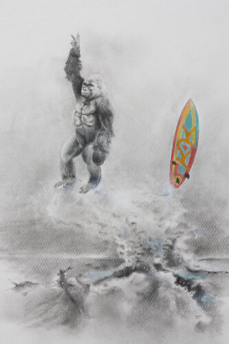 Limited Print Edition "King Kool 86" by Jean-Francois Miaule, Drawing for Sale on Select