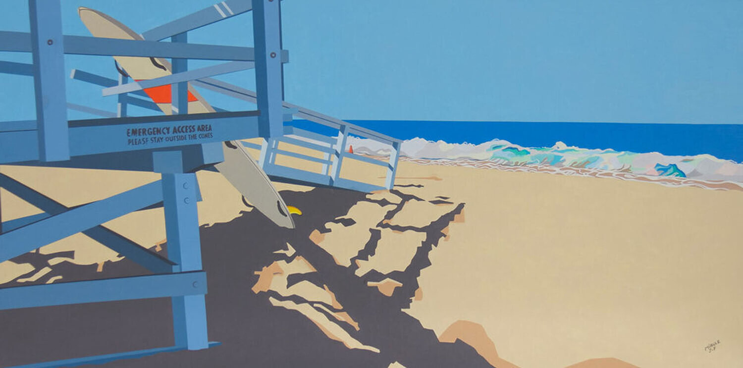 El Porto Beach Jean-Francois Miaule Original painting for sale