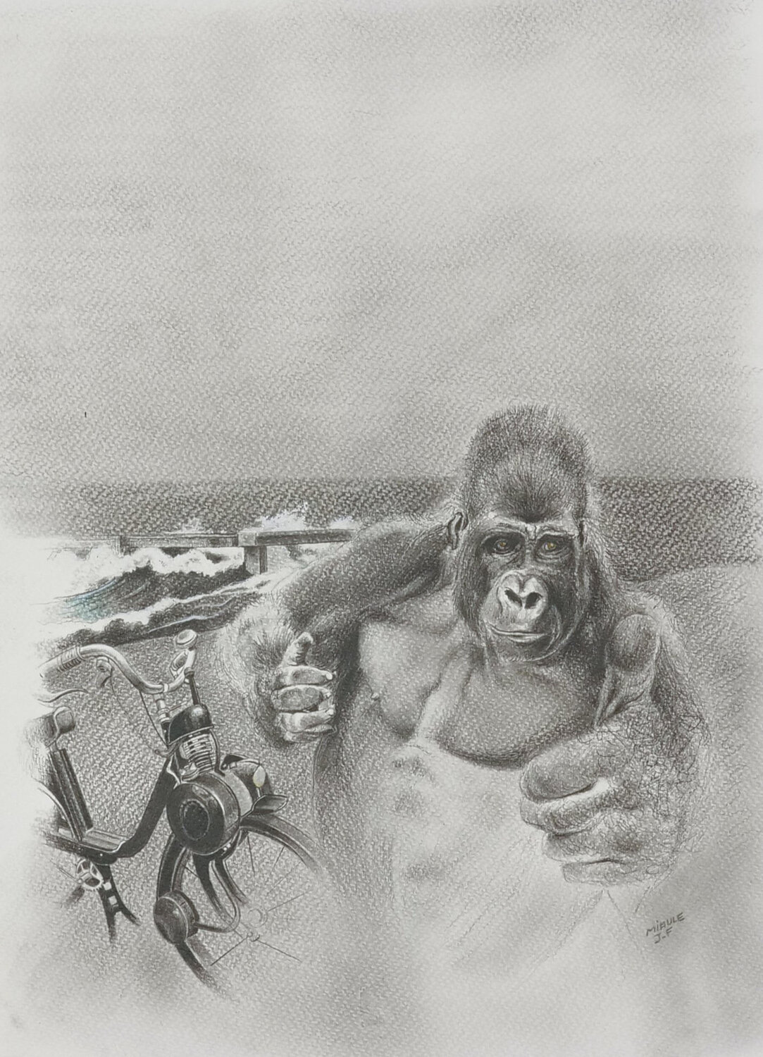 Limited Print Edition "King Kool 59" Jean-Francois Miaule Drawing for sale