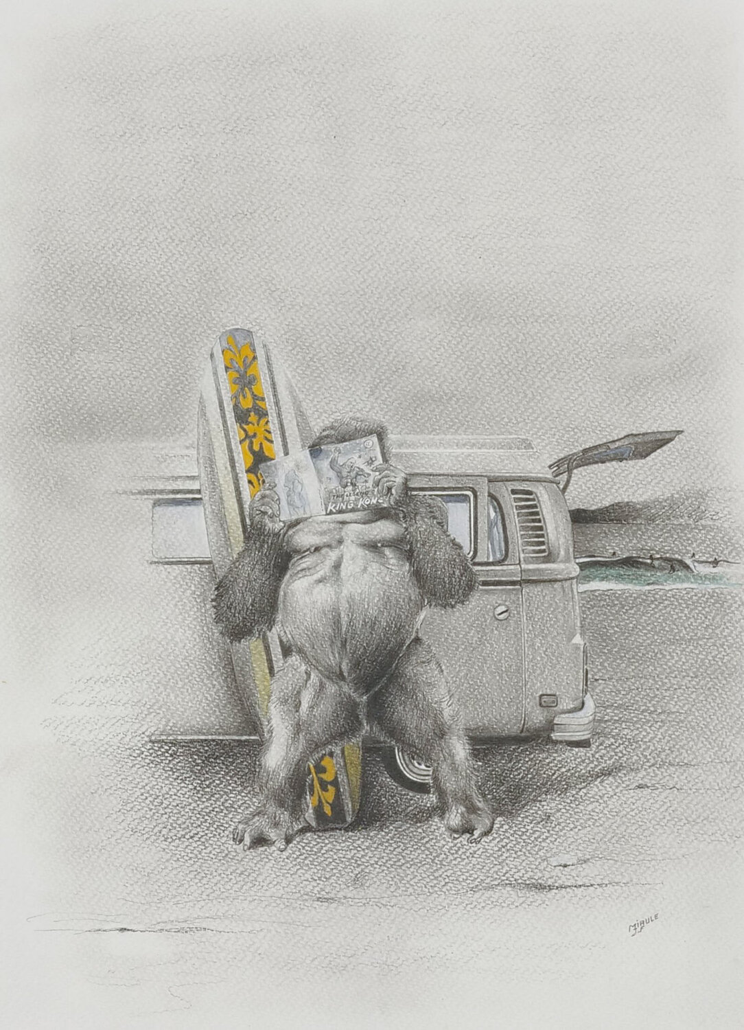 Limited Print Edition "King Kool 58" Jean-Francois Miaule Drawing for sale