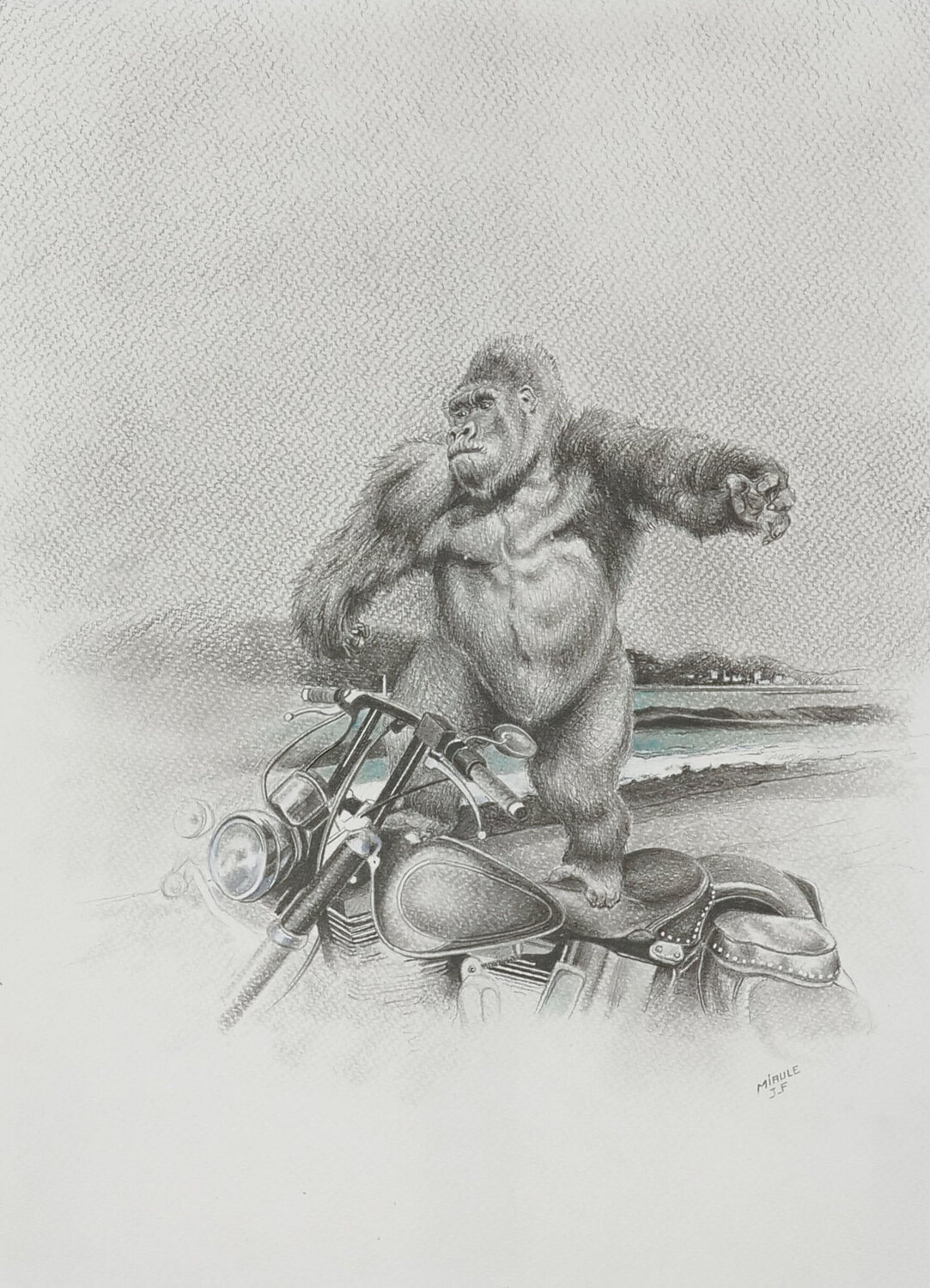 Limited Print Edition "King Kool 60" Jean-Francois Miaule Drawing for sale