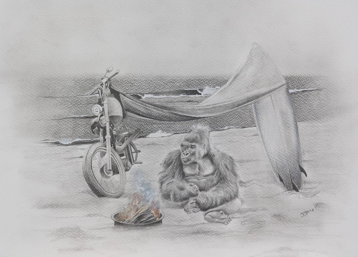 Limited Print Edition "King Kool 67" Jean-Francois Miaule Drawing for sale