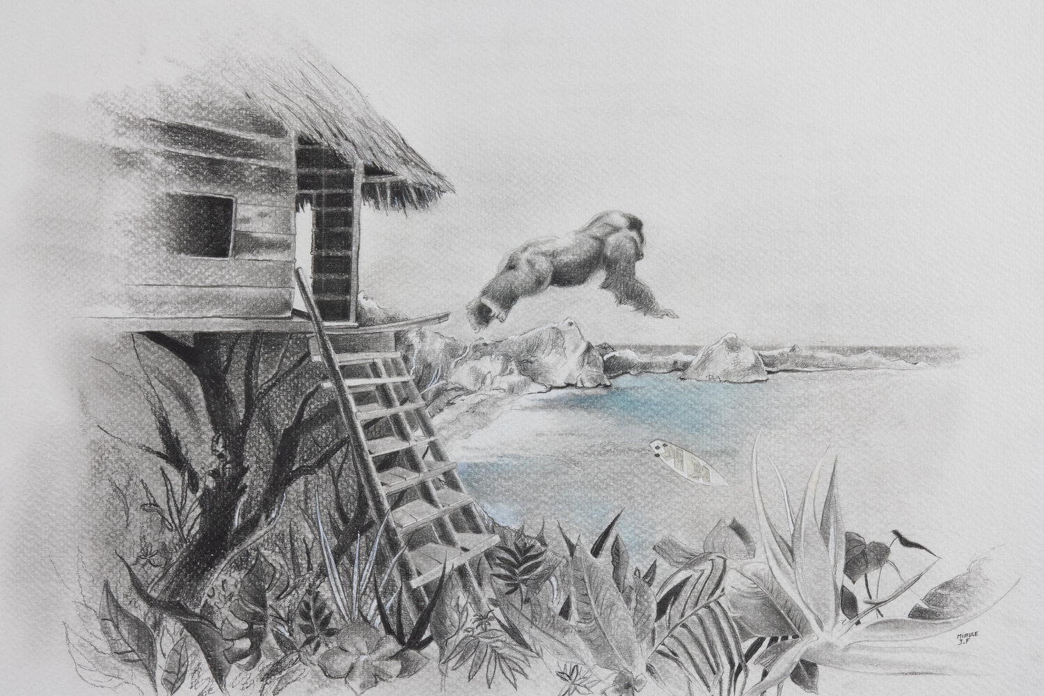 Limited Print Edition "King Kool 79" Jean-Francois Miaule Drawing for sale