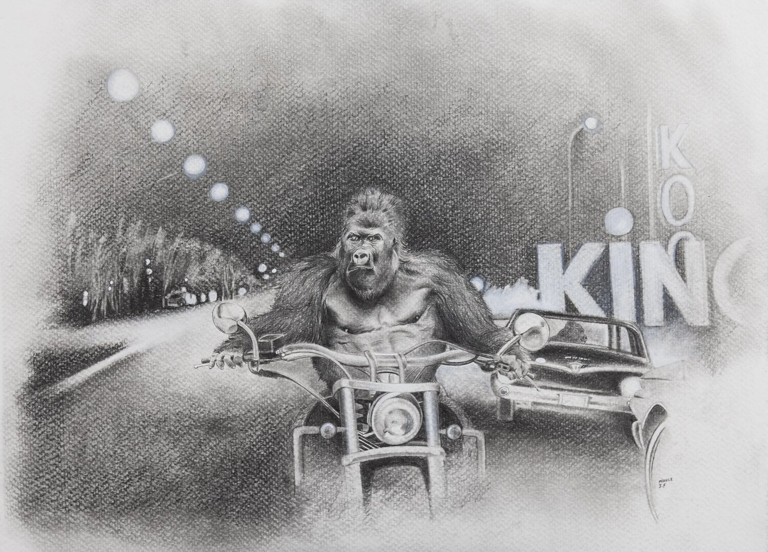Limited Print Edition "King Kool 87" Jean-Francois Miaule Drawing for sale