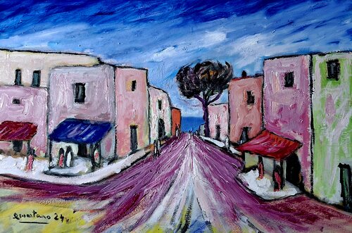 La via del sole by Enzo Martano, Painting for Sale on Select