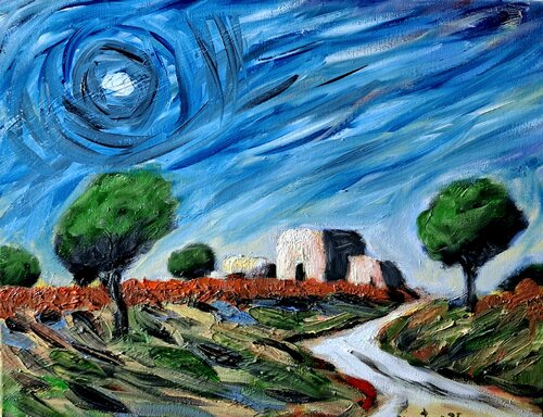 Vento di terra – Paesaggio espressionista by Enzo Martano, Painting for Sale on Select