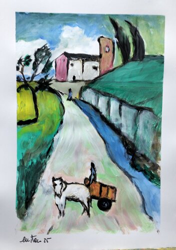 Vento tra i cipressi by Enzo Martano, Painting for Sale on Select