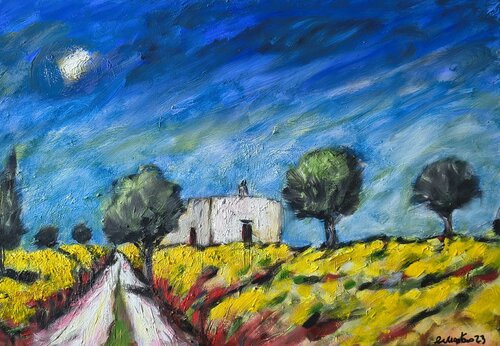 Casale solitario by Enzo Martano, Painting for Sale on Select