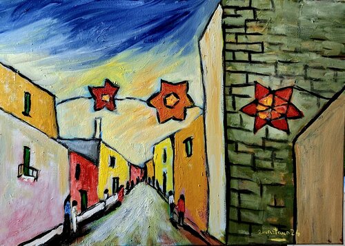 Festa nel borgo by Enzo Martano, Painting for Sale on Select