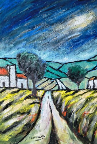 Tramonto sulla masseria von Enzo Martano, Malerei kaufen auf Select