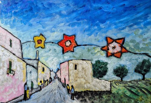 La festa dei lampioni by Enzo Martano, Painting for Sale on Select