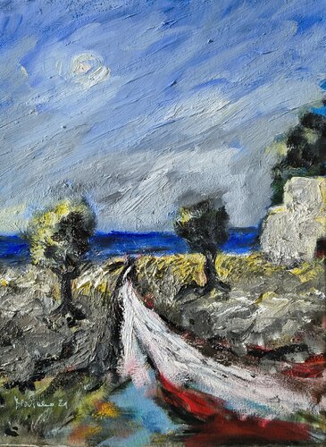 Sentiero nel blu by Enzo Martano, Painting for Sale on Select