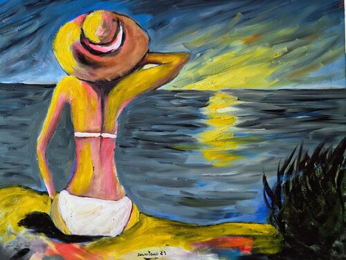 Contemplazione al tramonto by Enzo Martano, Painting for Sale on Select
