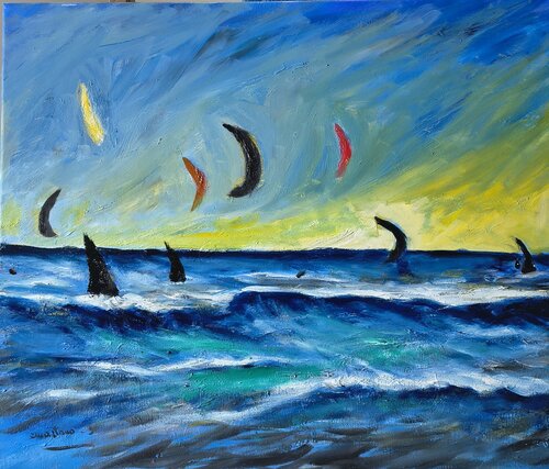Amici di mare by Enzo Martano, Painting for Sale on Select