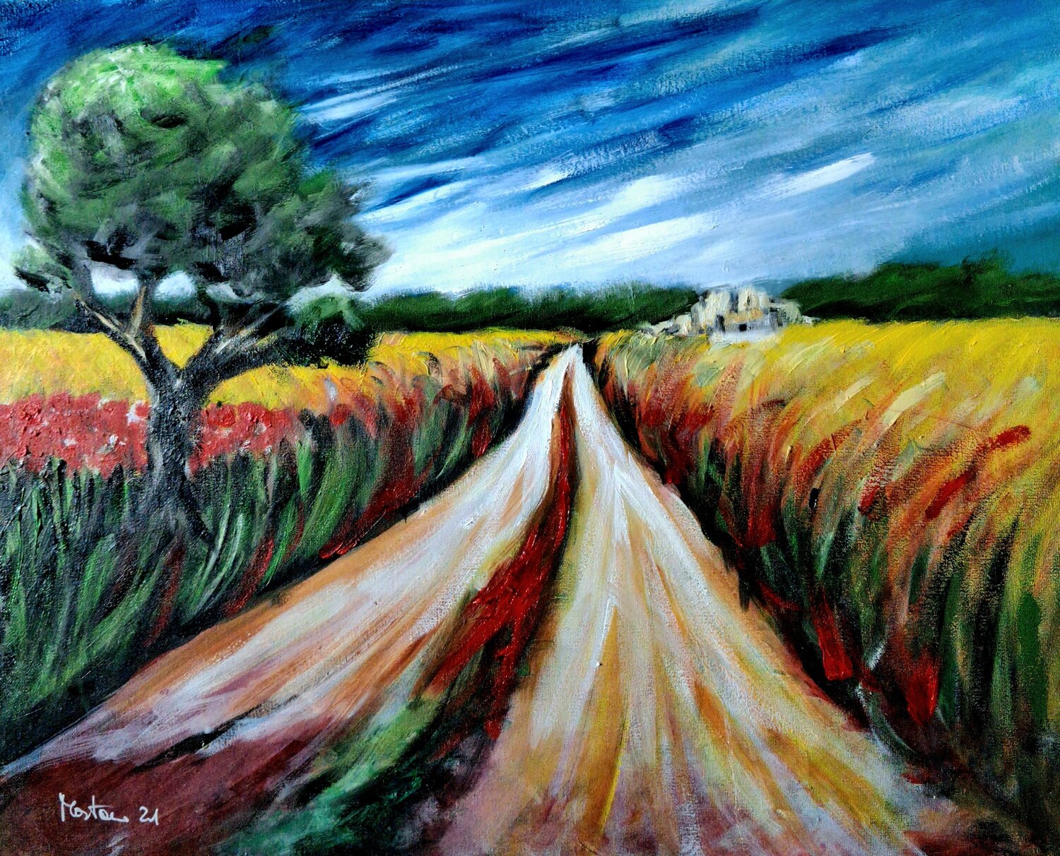 Campagna salentina Enzo Martano Original painting for sale