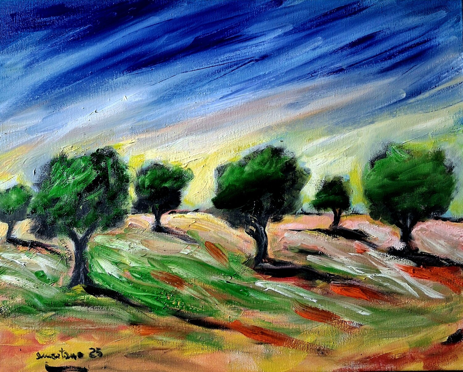 L’urlo degli ulivi Enzo Martano Original painting for sale