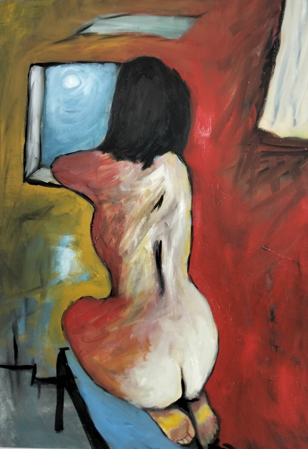 Volgendo le spalle al mondo Enzo Martano Original painting for sale
