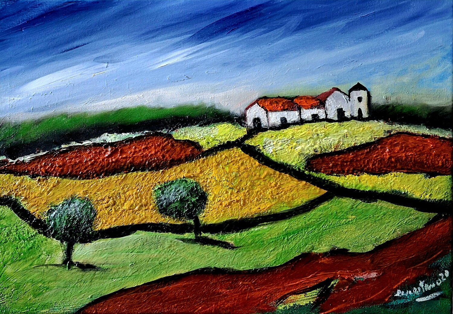Geometrie rurali Enzo Martano Original painting for sale